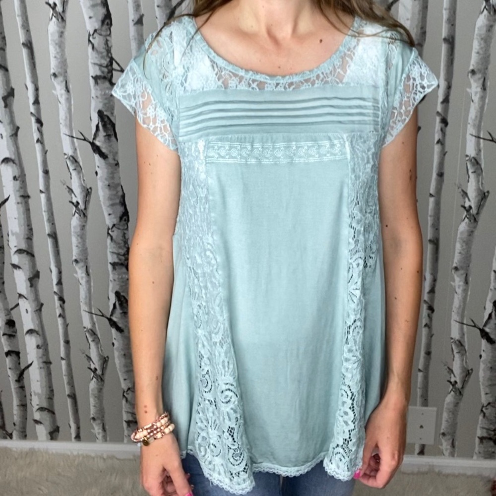 Blue Lace Top